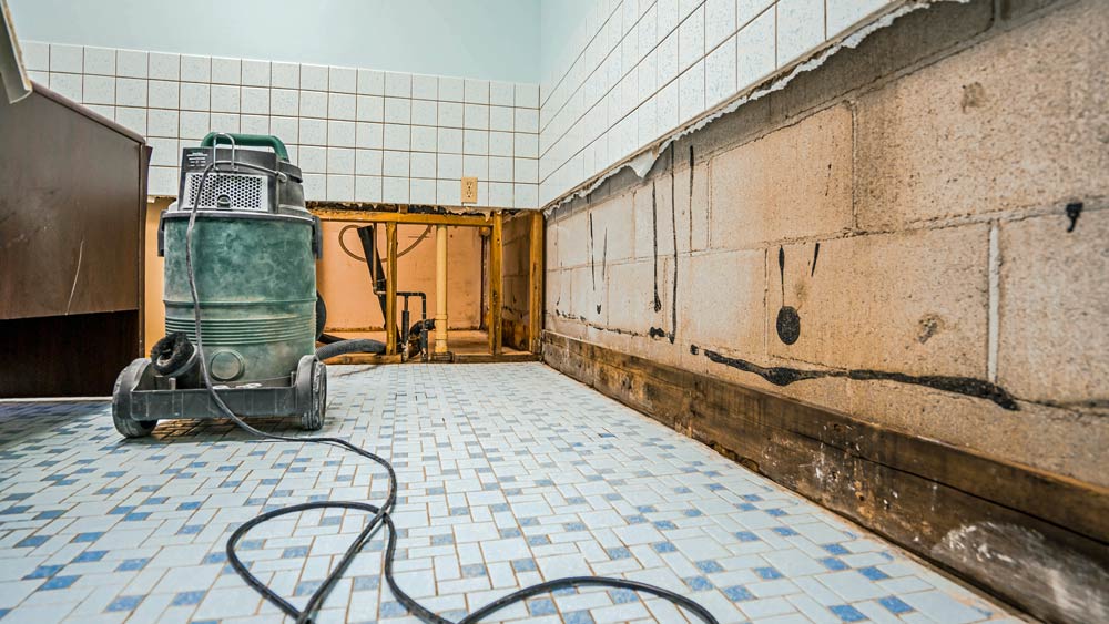 When your bathroom floods, cleaning up water damage is critical.