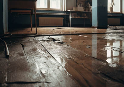 Warping floors from water damage